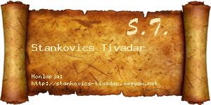 Stankovics Tivadar névjegykártya